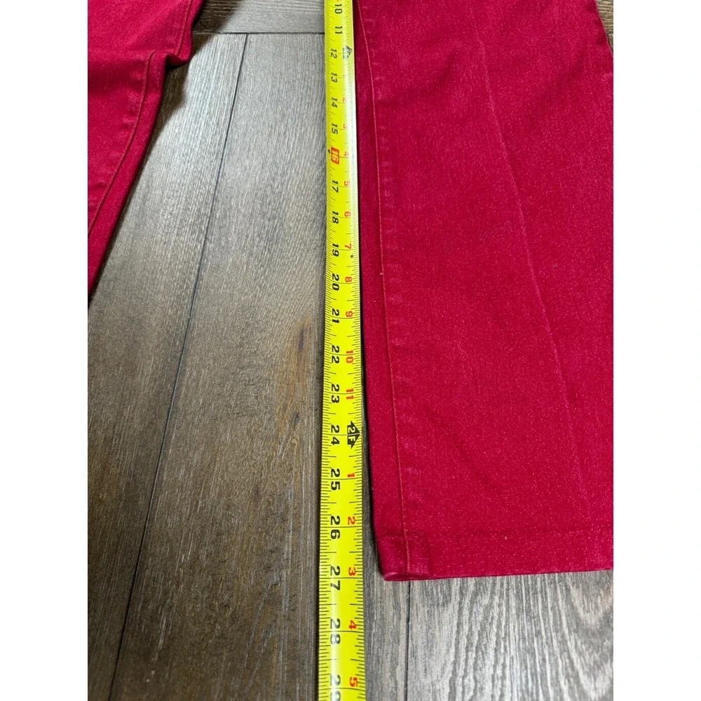 DG2 Diane Gilman Women's Size 12 Red Bootcut Jeans Stretch Denim Pants